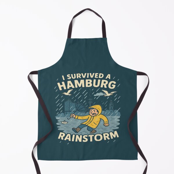 Item preview, I Survived a Hamburg Rainstorm T-Shirt – Funny Hamburg Germany Weather Graphic Tee designed and sold by Globalcitytees.