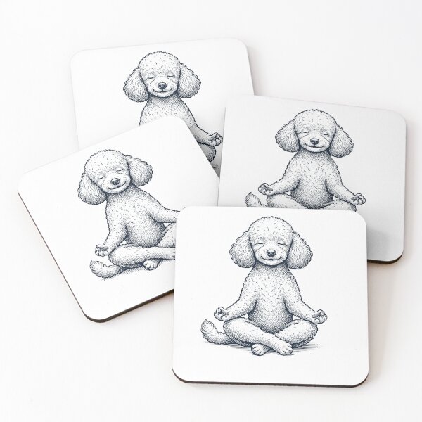 Item preview, Vintage Toy Poodle Yoga Lotus Meditation Dog Lover designed and sold by DoodleTortle.