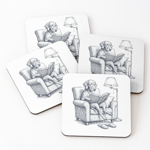 Item preview, Vintage Vizsla Read Book Dog Mom Dad designed and sold by DoodleTortle.