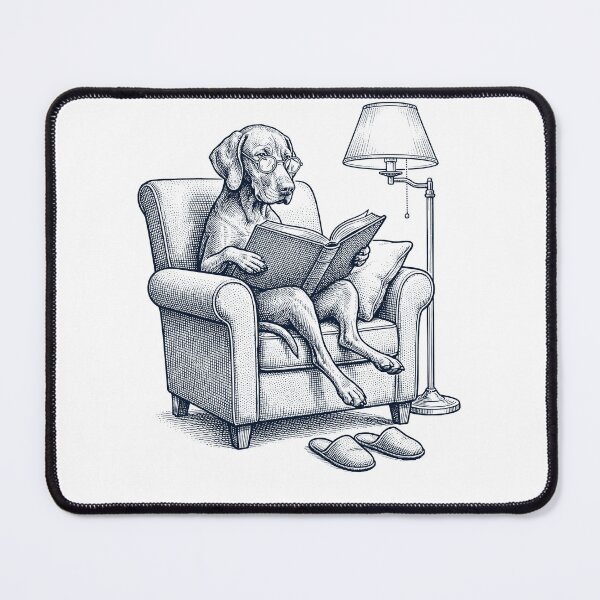 Item preview, Vintage Vizsla Read Book Dog Mom Dad designed and sold by DoodleTortle.