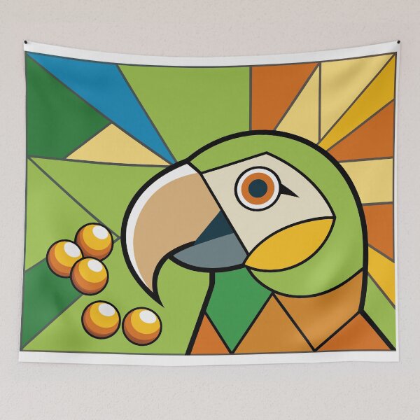 Item preview, Colorful Geometric Parrot designed and sold by SuperAIstar.