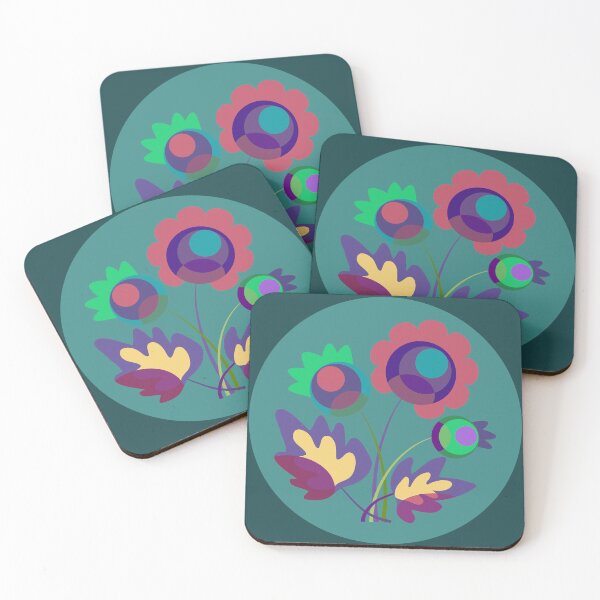 Item preview, Bright Retro Folk Flowers Illustration 4 designed and sold by ZorianArt.
