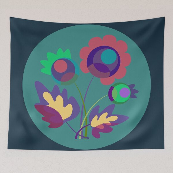 Item preview, Bright Retro Folk Flowers Illustration 4 designed and sold by ZorianArt.