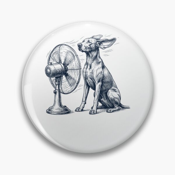 Item preview, Vintage Weimaraner With Fan Dog Mom Dad designed and sold by DoodleTortle.