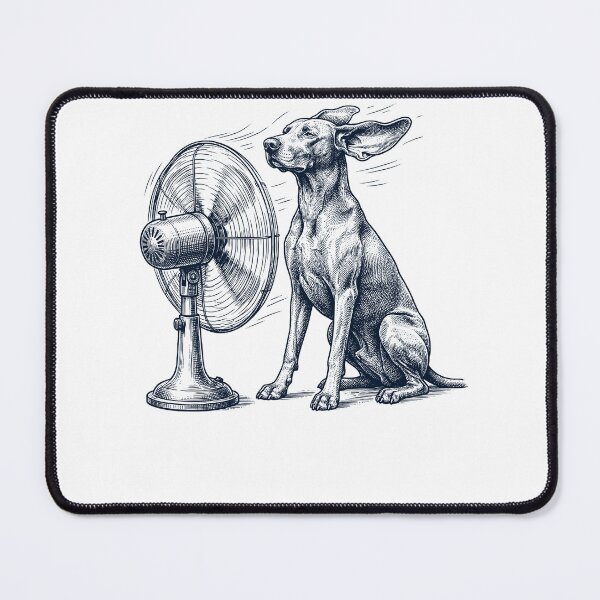 Item preview, Vintage Weimaraner With Fan Dog Mom Dad designed and sold by DoodleTortle.