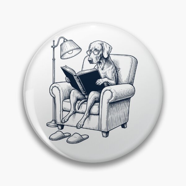Item preview, Vintage Weimaraner Read Book Dog Mom Dad designed and sold by DoodleTortle.