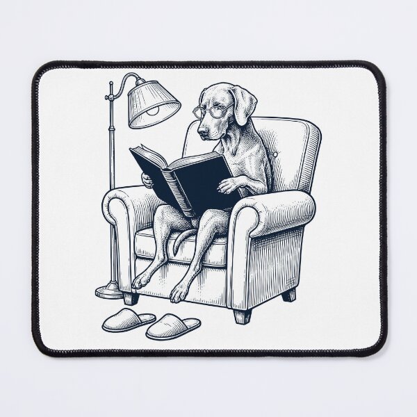 Item preview, Vintage Weimaraner Read Book Dog Mom Dad designed and sold by DoodleTortle.