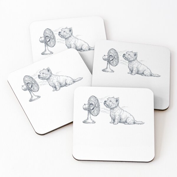 Item preview, Vintage West Highland White Terrier With Fan Dog Mom Dad designed and sold by DoodleTortle.