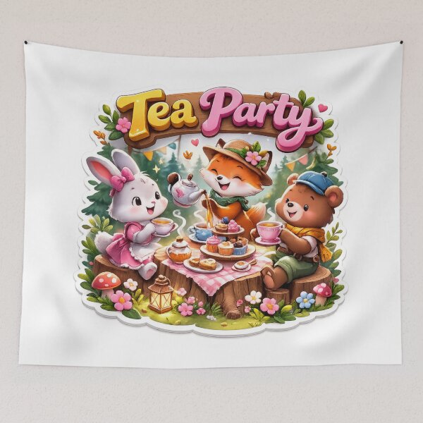 Item preview, Join the Tea Party Cute Forest Animals Illustration designed and sold by AleksKos.
