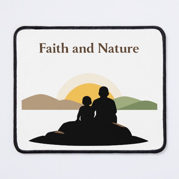 Item preview, Faith and Nature Minimalist Sunrise Family Silhouette designed and sold by FunFitLife Studio.