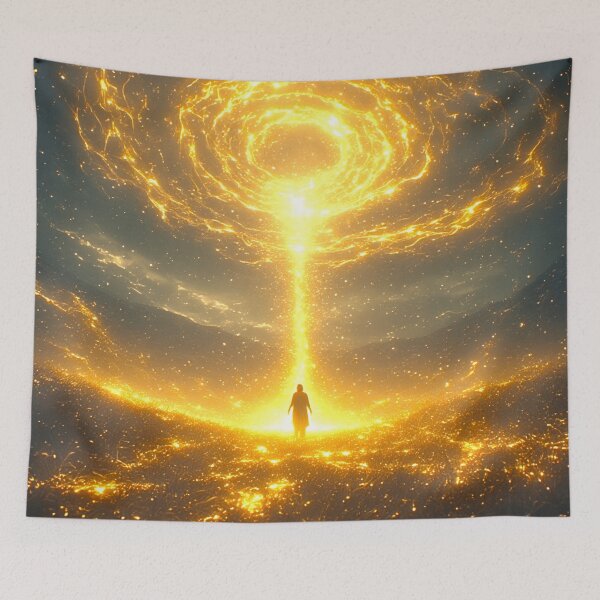 Item preview, Cinematic Art: A Wanderer Amidst Golden Aura 10 designed and sold by Gryfonarts.