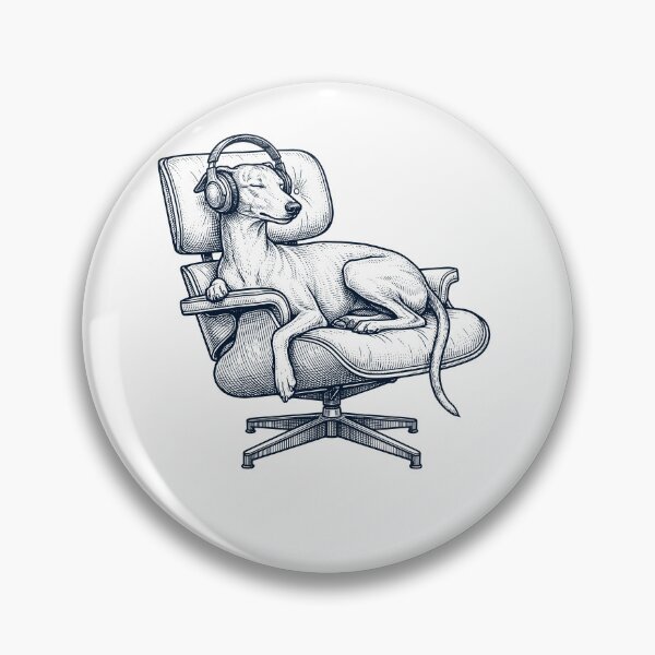 Item preview, Vintage Whippet with Headphones Mid Century Dog Lover designed and sold by DoodleTortle.