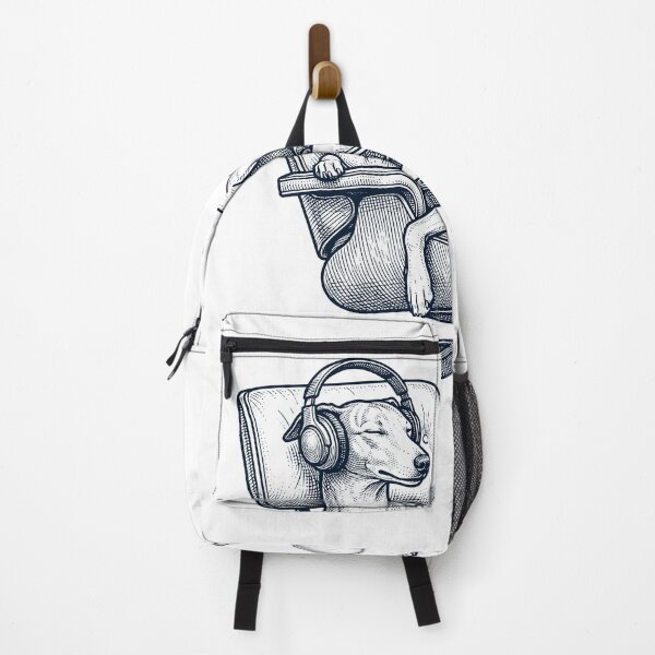 Item preview, Vintage Whippet with Headphones Mid Century Dog Lover designed and sold by DoodleTortle.