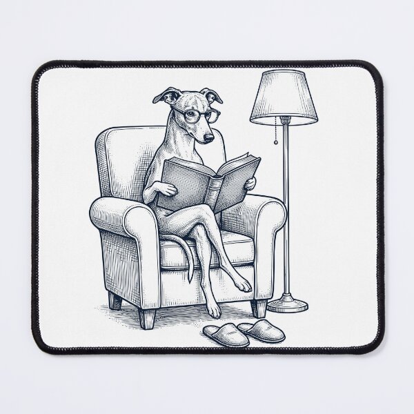 Item preview, Vintage Whippet Read Book Dog Mom Dad designed and sold by DoodleTortle.