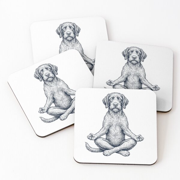 Item preview, Vintage Wirehaired Pointing Griffon Yoga Lotus Meditation Dog Lover designed and sold by DoodleTortle.