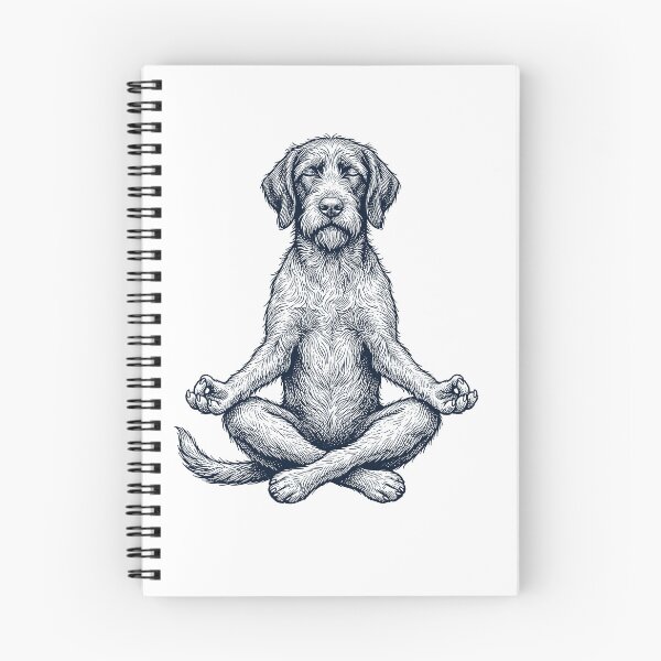 Item preview, Vintage Wirehaired Pointing Griffon Yoga Lotus Meditation Dog Lover designed and sold by DoodleTortle.