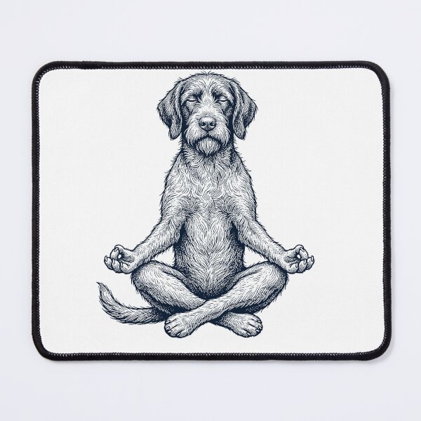 Item preview, Vintage Wirehaired Pointing Griffon Yoga Lotus Meditation Dog Lover designed and sold by DoodleTortle.