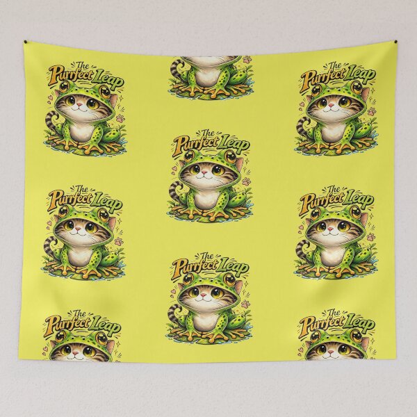 Item preview, The perfect leap of the tadpole-cat designed and sold by FroggyOnly.