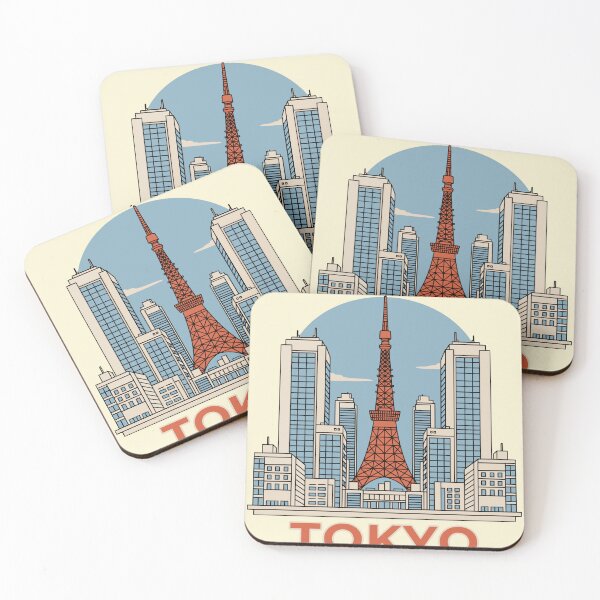 Item preview, Retro Tokyo Skyline Vintage Japanese Cityscape designed and sold by Imaginationbeyond.