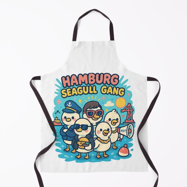 Item preview, Hamburg Seagull Gang T-Shirt – Funny Harbor Bird Germany Graphic Tee designed and sold by Globalcitytees.