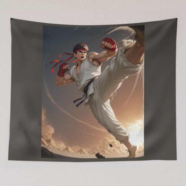 Item preview, Ryu fighting in the street and giving a kick designed and sold by Planet Utoppia.