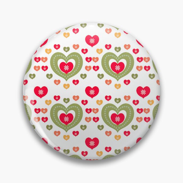 Item preview, Scandinavian Retro Embroidered Hearts Pattern designed and sold by Clara Fruggeri.