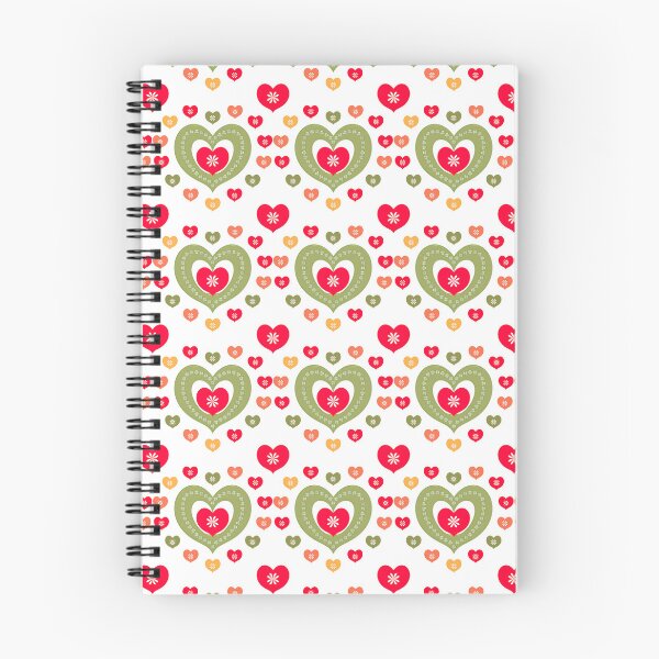 Item preview, Scandinavian Retro Embroidered Hearts Pattern designed and sold by Clara Fruggeri.