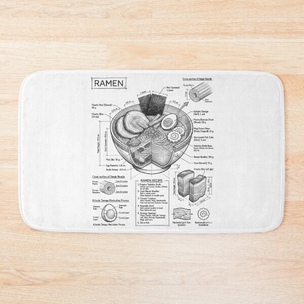 Item preview, Japanese Bowl of Ramen - Cross-section Isometric Drawing designed and sold by Rhu Creations.