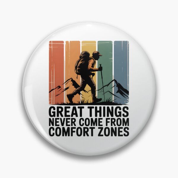 Item preview, Great Things Never Come From Comfort Zones – Vintage Hiking Motivation Design designed and sold by ArcticFoxStudio.