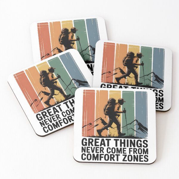 Item preview, Great Things Never Come From Comfort Zones – Vintage Hiking Motivation Design designed and sold by ArcticFoxStudio.