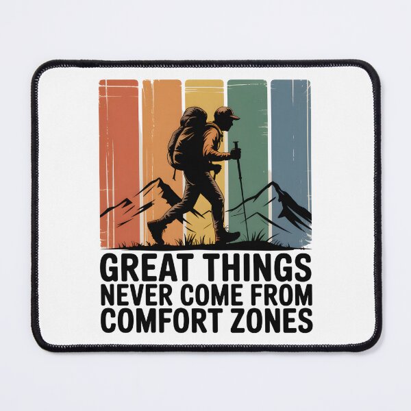 Item preview, Great Things Never Come From Comfort Zones – Vintage Hiking Motivation Design designed and sold by ArcticFoxStudio.