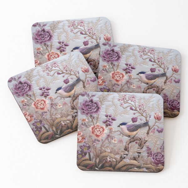 Item preview, Silk Floral Bird Wildflowers Purple Carpet designed and sold by GrinGalore.