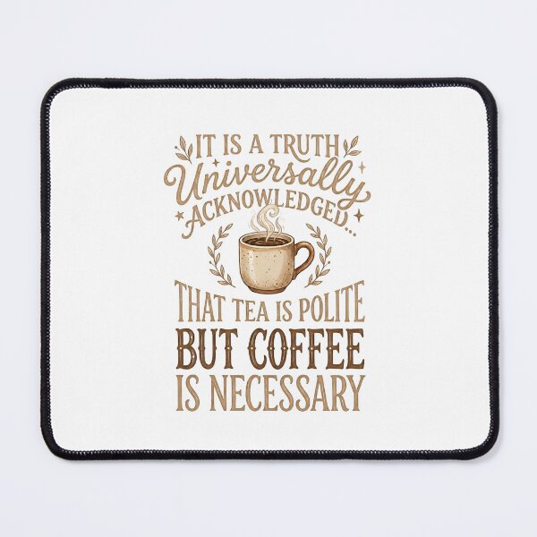 Item preview, Pride and Prejudice Tea Is Polite Coffee Is Necessary Quote designed and sold by Fenay Designs.