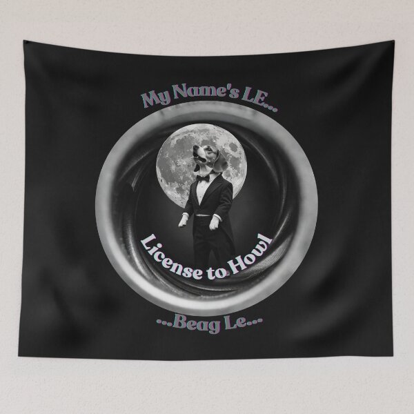 Item preview, Beag Le – My Name’s Le… License to Howl Funny Beagle Tuxedo Shirt designed and sold by ArthurShu.