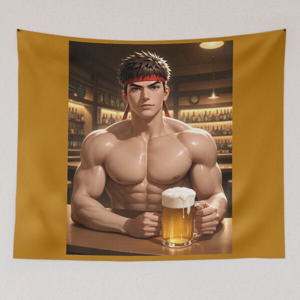 Item preview, Ryu having a beer at the bar designed and sold by Planet Utoppia.