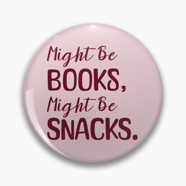 Item preview, Might Be Books, Might be Snacks quote: Daily Cotton Canvas, Girly Bookworm, Trendy Reader Present designed and sold by MakitoDesign.
