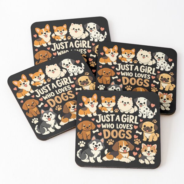 Item preview, Just A Girl Who Loves Dogs – Cute Kawaii Puppy Pattern designed and sold by FamaPod.