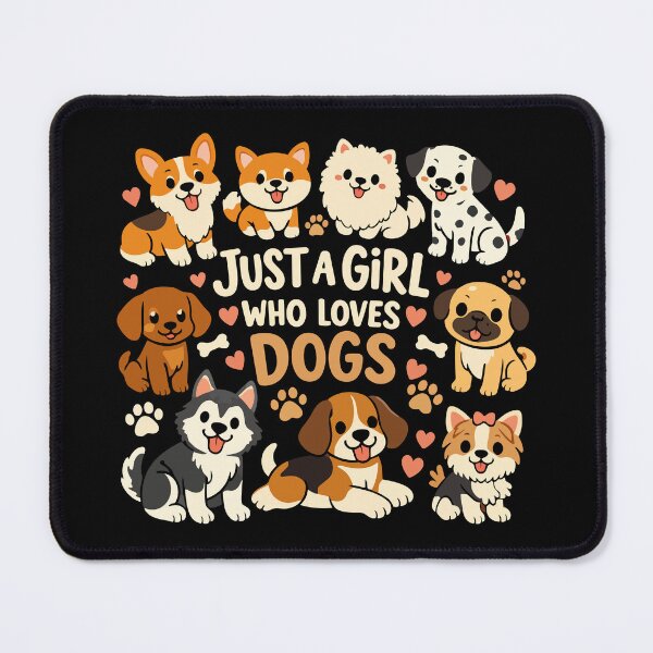Item preview, Just A Girl Who Loves Dogs – Cute Kawaii Puppy Pattern designed and sold by FamaPod.