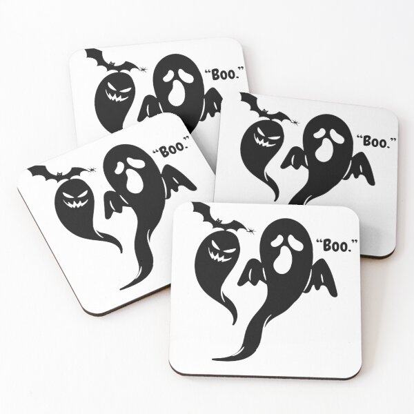 Item preview, Cute Ghost “Boo.” Minimal Spooky Sticker designed and sold by SumeetCreativeArt.