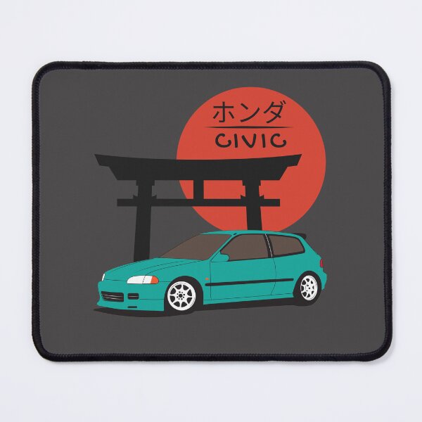 Item preview, JDM Hatchback Sunrise Torii Gate Retro Japanese Car Illustration designed and sold by rdxart.