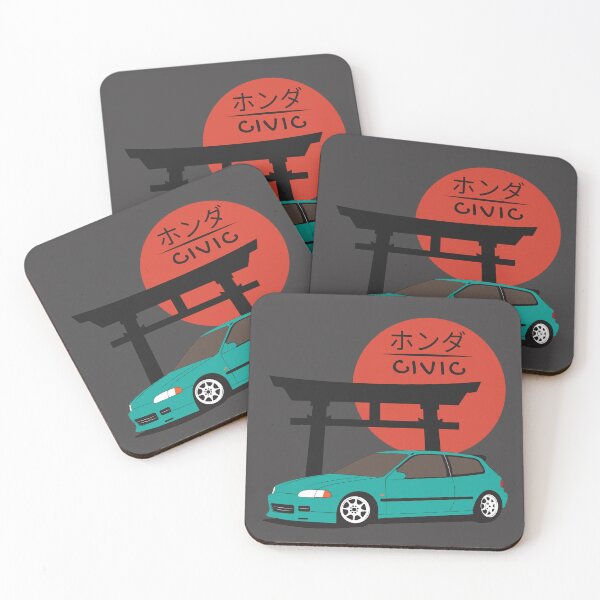 Item preview, JDM Hatchback Sunrise Torii Gate Retro Japanese Car Illustration designed and sold by rdxart.
