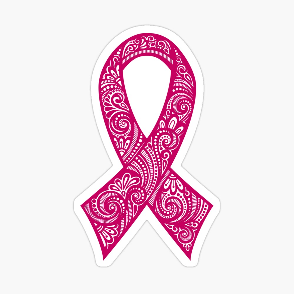 Breast Cancer Awareness Month Emblem, Pink Ribbon Symbol Poster