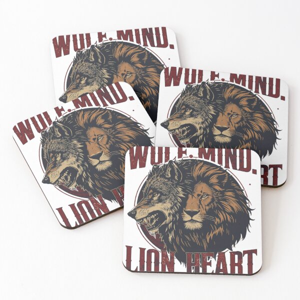 Item preview, Wolf Mind Lion Heart Quote designed and sold by WisknowDesigns.