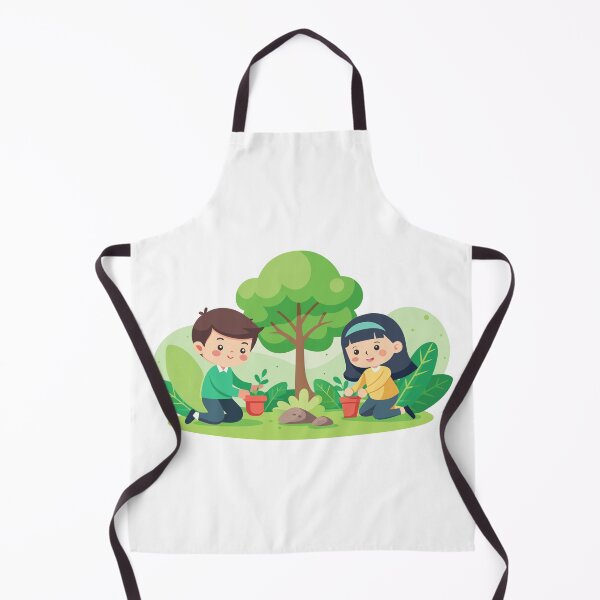 Item preview, Little Gardeners Planting Trees Illustration designed and sold by Jirada.