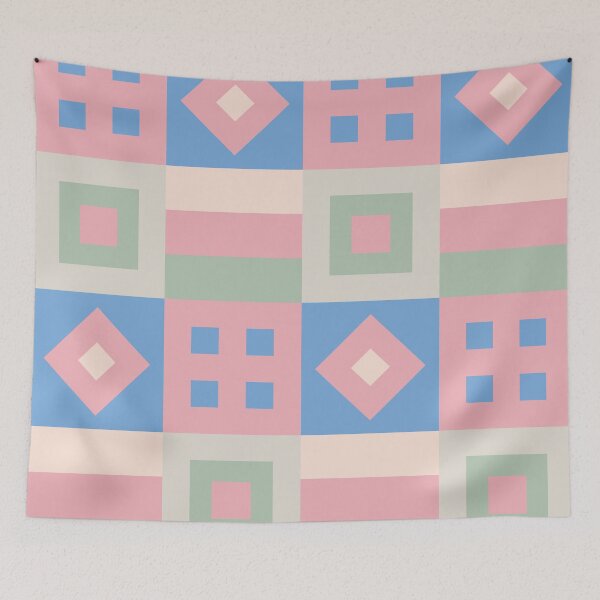 Item preview, patchwork design in pink and blue designed and sold by Sheridanlongdog.
