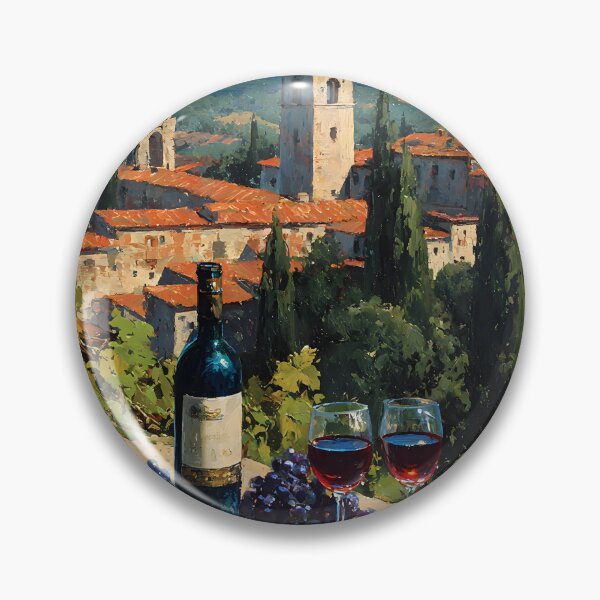Item preview, Tuscan Terrace with Red Wine and Vineyard View Oil Style designed and sold by daila70.