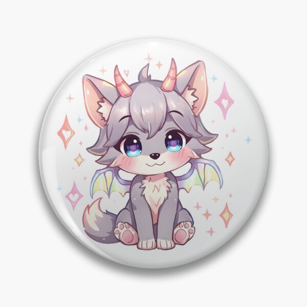 Item preview, Pastel Demon Fox – Cute Kawaii Fantasy Bat Wing Creature designed and sold by Kavya Art.