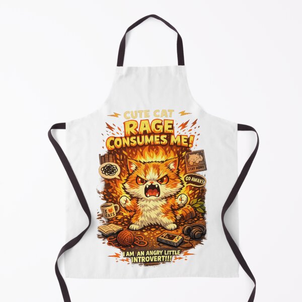 Item preview, Cute Cat Rage Consumes Me – Funny Angry Introvert Cat Meme Design designed and sold by OlizaPrint.