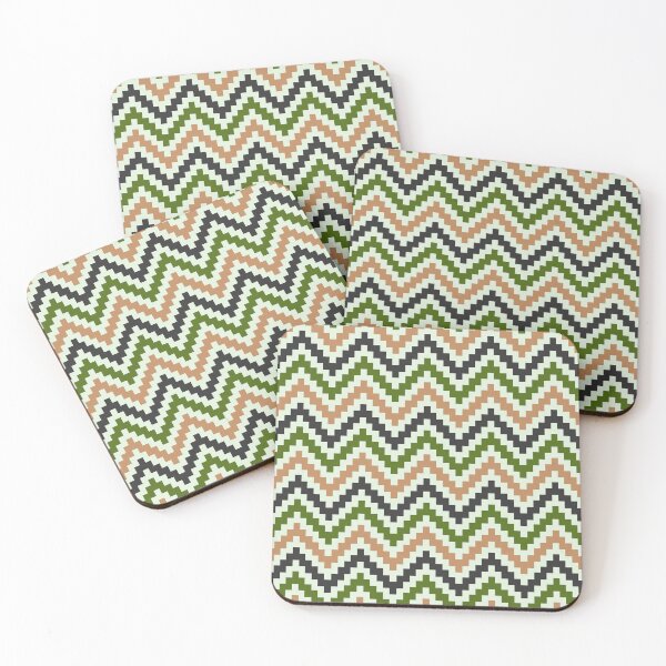 Item preview, Pixel Missoni Pattern Green Retro Zigzag Geometric Vector Seamless Repeat Pattern designed and sold by Retro Street Studios.