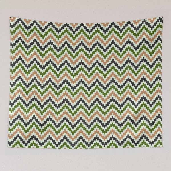 Item preview, Pixel Missoni Pattern Green Retro Zigzag Geometric Vector Seamless Repeat Pattern designed and sold by Retro Street Studios.